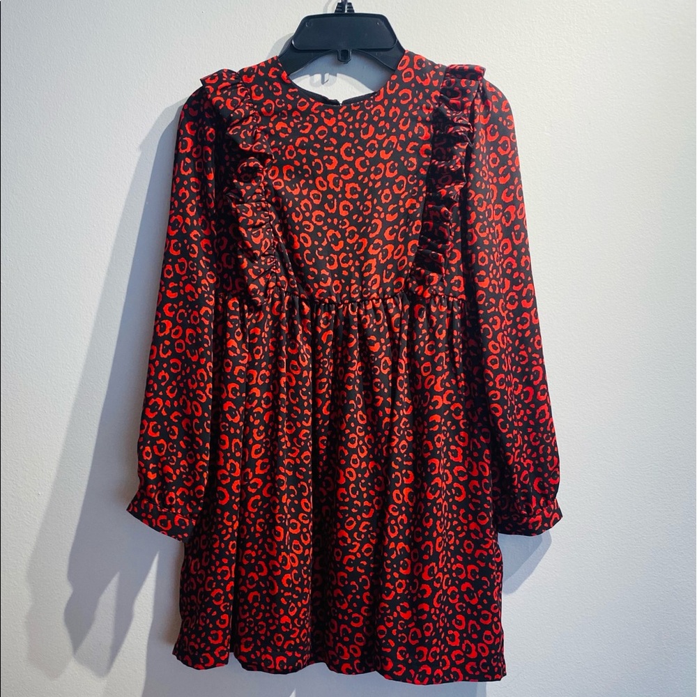 PICCOLA LUDO**Red/Black Kim Ruffle Dress**Size 8,10 $185